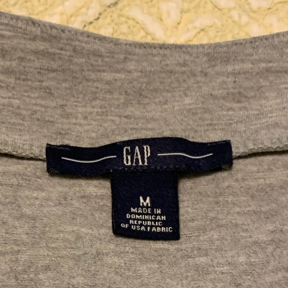 GAP grey LS jersey dress w/ sash size Medium - Picture 8 of 8